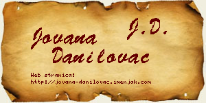 Jovana Danilovac vizit kartica